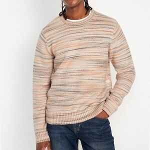 Old Navy Space-Dye Crew-Neck Sweater Multi Neutral Mens Size Large Tall
